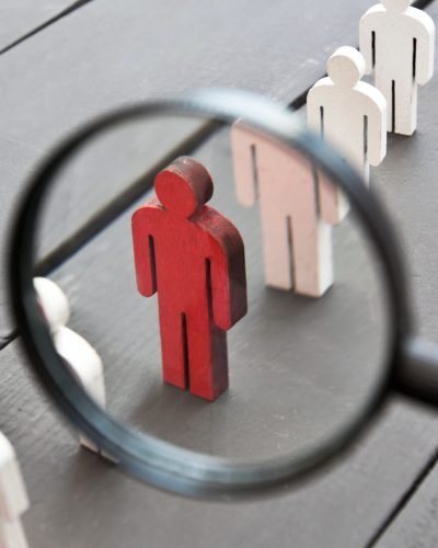 The,View,Through,The,Magnifier,On,The,One,Wooden,Red